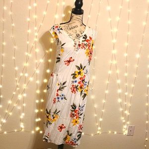 Old Navy 3x white floral sun dress